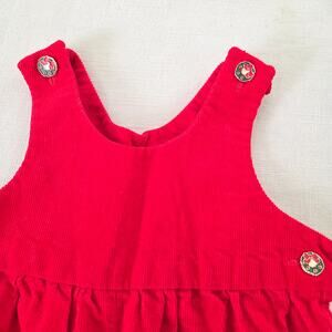 Vintage Red Corduroy Christmas Romper 18-24